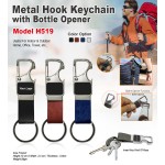 Metal Hook Keychain with Opener