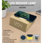 LED BEDSIDE LAMP WITH WIRELESS CHARGER AND ALARM CLOCK
