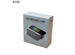 LED BEDSIDE LAMP WITH WIRELESS CHARGER AND ALARM CLOCK