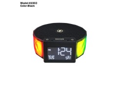 MULTIFUNCTIONAL BEDSIDE CLOCK  WITH WIRELESS CHARGER & NIGHT LIGHT 