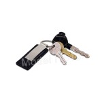 Metal Key-chain with Rectangle PU Leather Base