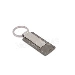 Metal Key-chain with Rectangle PU Leather Base