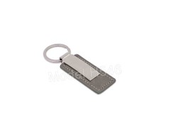 Metal Key-chain with Rectangle PU Leather Base