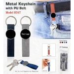 Metal Keychain with PU Belt 