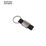 Metal Keychain with PU Strap 