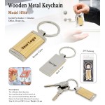Wooden Metal Keychain 