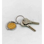 Globe Shape Wooden Keychain