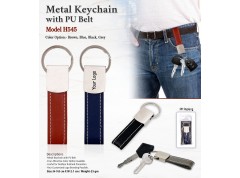 Metal Keychain with PU Belt