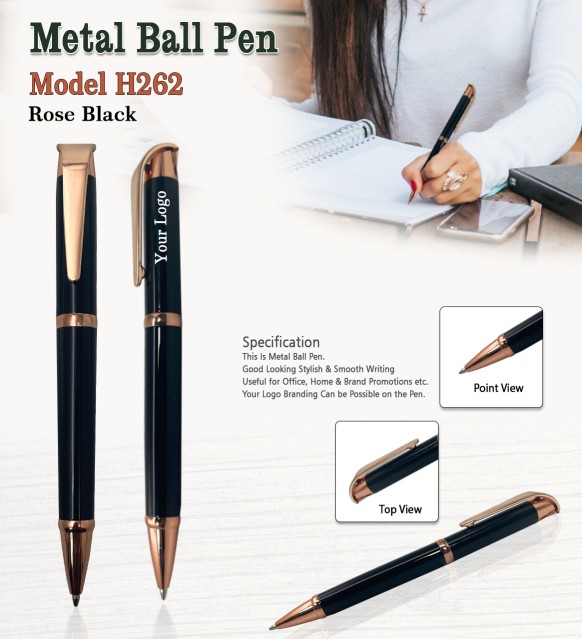 Metal Ball Pen - Rose Black