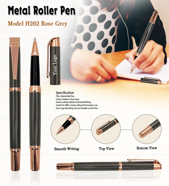 Metal Roller Pen - Rose Grey