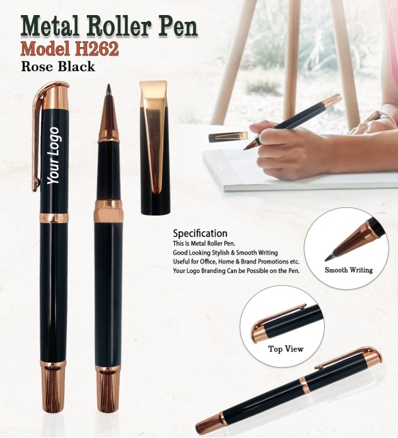 Metal Roller Pen - Rose Black 