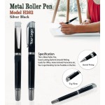Metal Roller Pen - Silver Black