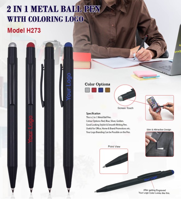 2 in 1 Metal Ball Pen 