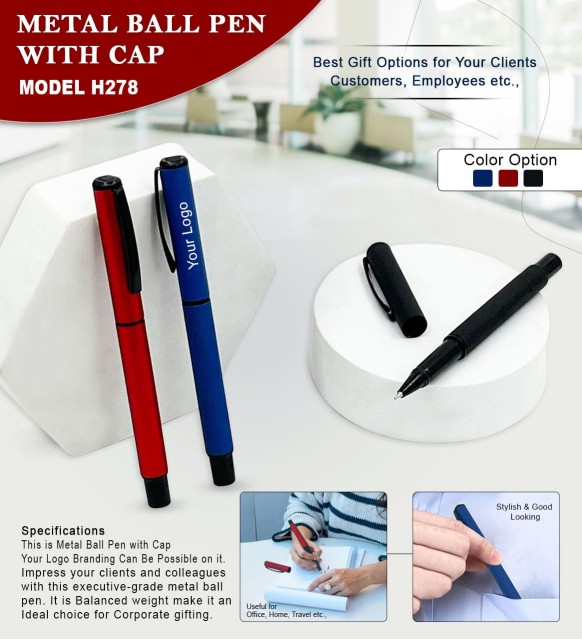 Metal Ball Pen with Cap