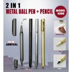 2 IN 1 METAL BALL PEN + PENCIL