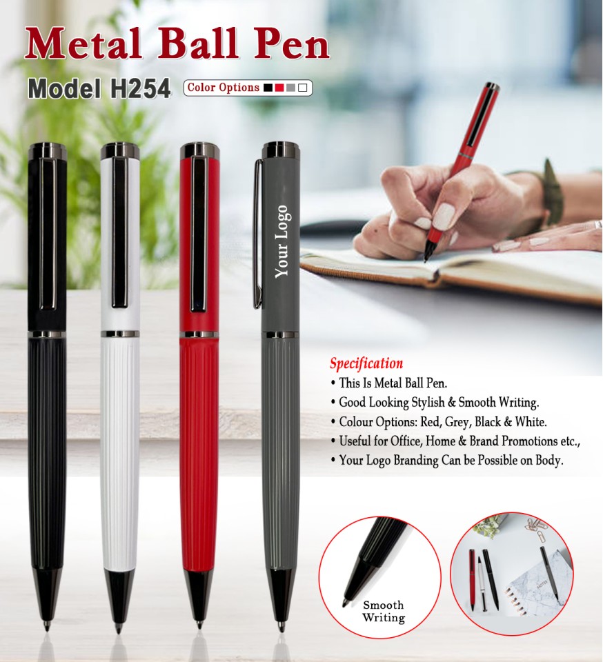 Promotional Smoothy Metallic Pen w/ Stylus