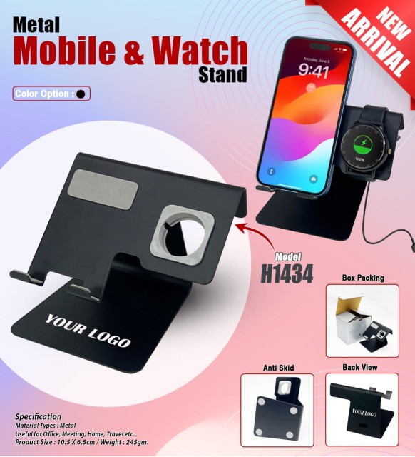 Metal Mobile & Watch Stand 