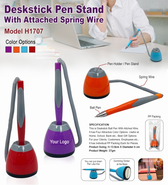 Deskstick Pen Stand with Spring Wire