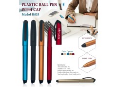 H033 Premium Plastic Ball Pen with Cap for Corporate Gifting & Promotional Branding