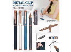 H034 Premium Metal Clip Plastic Ball Pen for Corporate Gifting & Executive Branding
