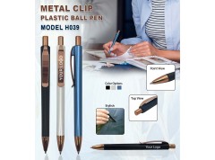 H039 Premium Metal Clip Plastic Ball Pen for Corporate Gifting & Executive Branding