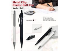 Metal Clip Plastic Ball Pen