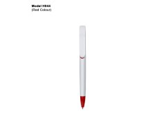 H044 Premium White Plastic Ball Pen with Custom Logo Printing for Corporate Gifting & Promotions