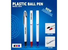 H044 Premium White Plastic Ball Pen with Custom Logo Printing for Corporate Gifting & Promotions