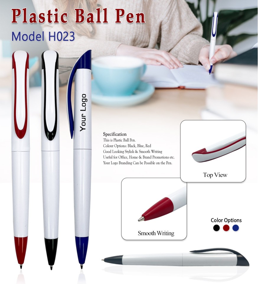 Plastic Ball Pen with Custom Logo Branding