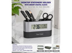 DESKTOP STATINORY HOLDER WITH SMART DIGITAL CLOCK