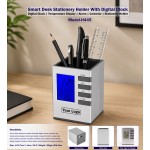 Smart Desk Stationery Holder With Digital Clock