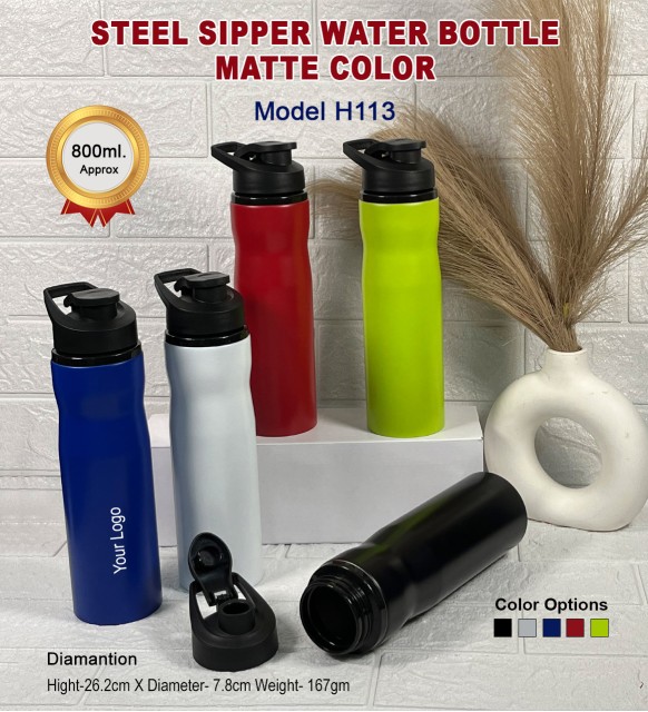 Steel Sipper Water Bottle-Matt