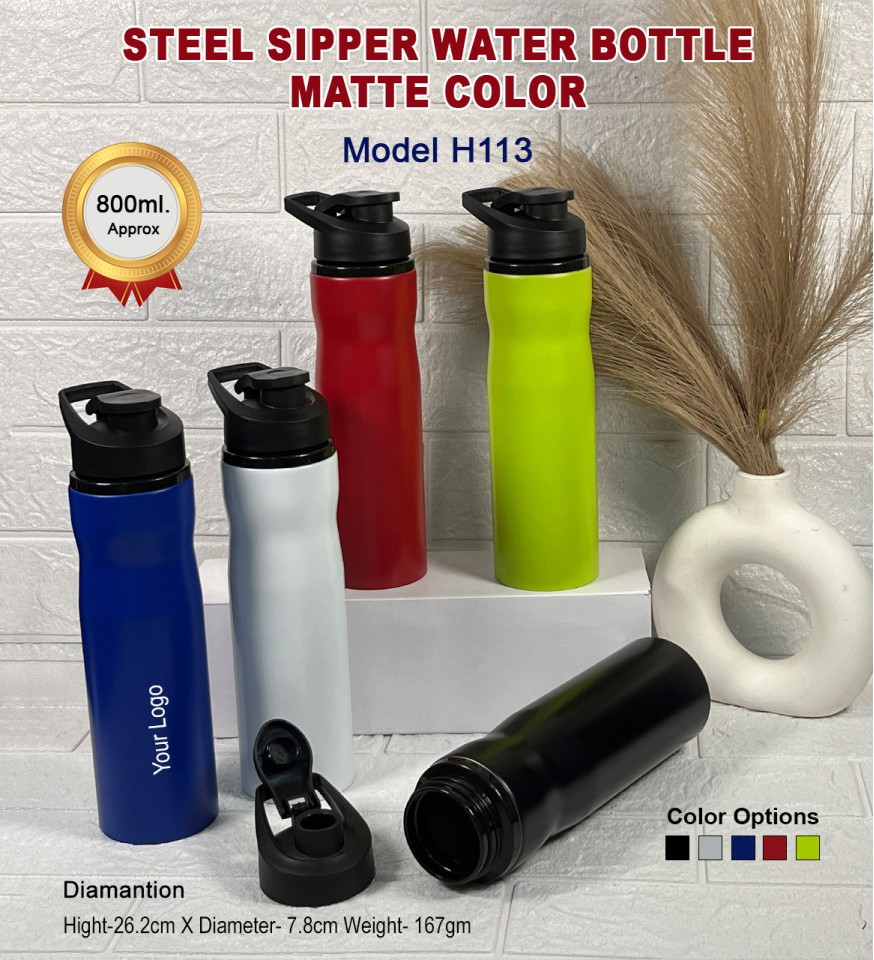 Steel Sipper Water Bottle-Matt