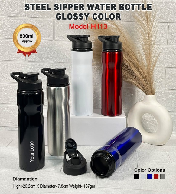Steel Sipper Water Bottle-Glossy 