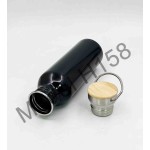 Steel Water Bottle with Wooden LID 