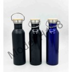 Steel Water Bottle with Wooden LID 