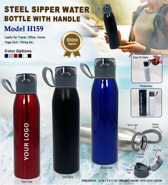 Steel Sipper Bottle with Handle 
