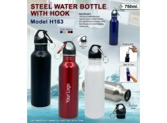 Steel Water Bottle with Hook