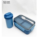 3 COMPARTMENT LUNCH BOX WITH BOTTLE, SPOON & FORK 