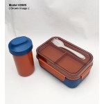 3 COMPARTMENT LUNCH BOX WITH BOTTLE, SPOON & FORK 