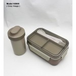 3 COMPARTMENT LUNCH BOX WITH BOTTLE, SPOON & FORK 