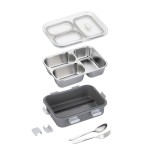 2 Compartment Lunch Box With Spoon & Fork