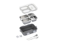 2 Compartment Lunch Box With Spoon & Fork