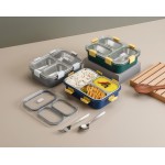 2 Compartment Lunch Box With Spoon & Fork