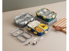 2 Compartment Lunch Box With Spoon & Fork