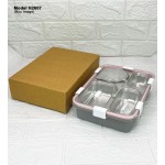 4 Compartment Lunch Box With Spoon & Fork 