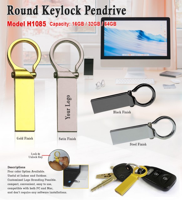 Round Keylock Pendrive