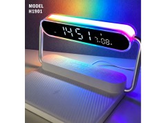H1901 Premium Multifunctional Wireless Charging Night Light with Bluetooth Speaker & Digital Clock for Corporate Gifting