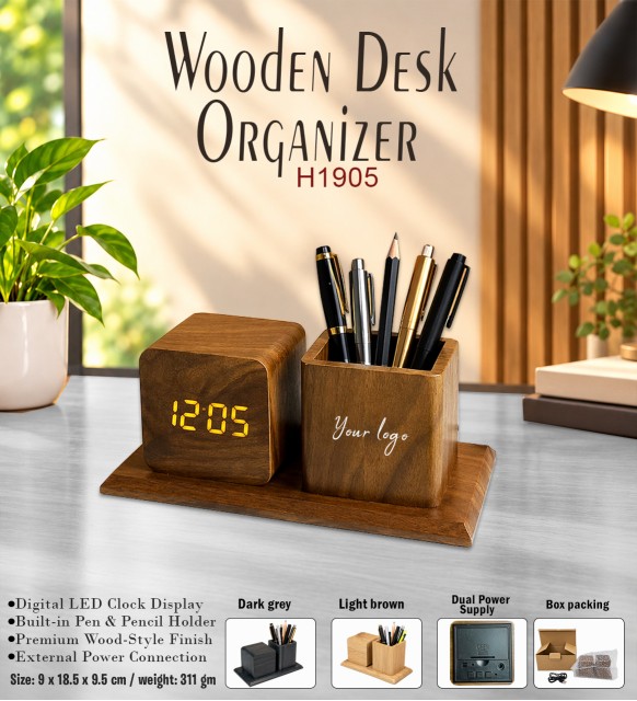 wooden desk organizer