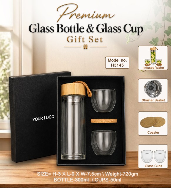 Glass Bottle & Glass Cup